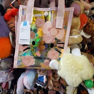 Clear Iridescent / Pearlized Tote Bag- Hello Kitty (Small size)